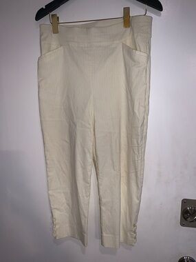 Chico's Cream Pinstripe Capris